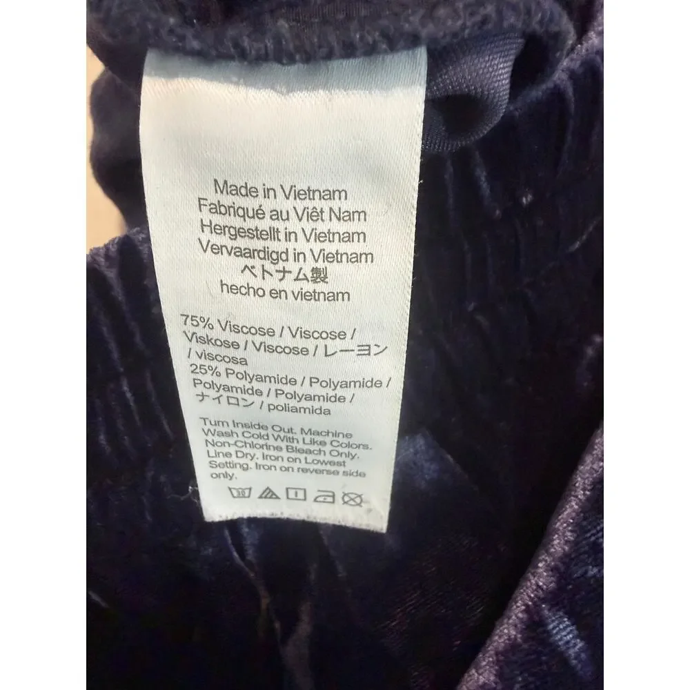 J.Crew Velvet Jogger Pants 0 Deep Purple Drawstring Pull On Witchy Whimsigoth